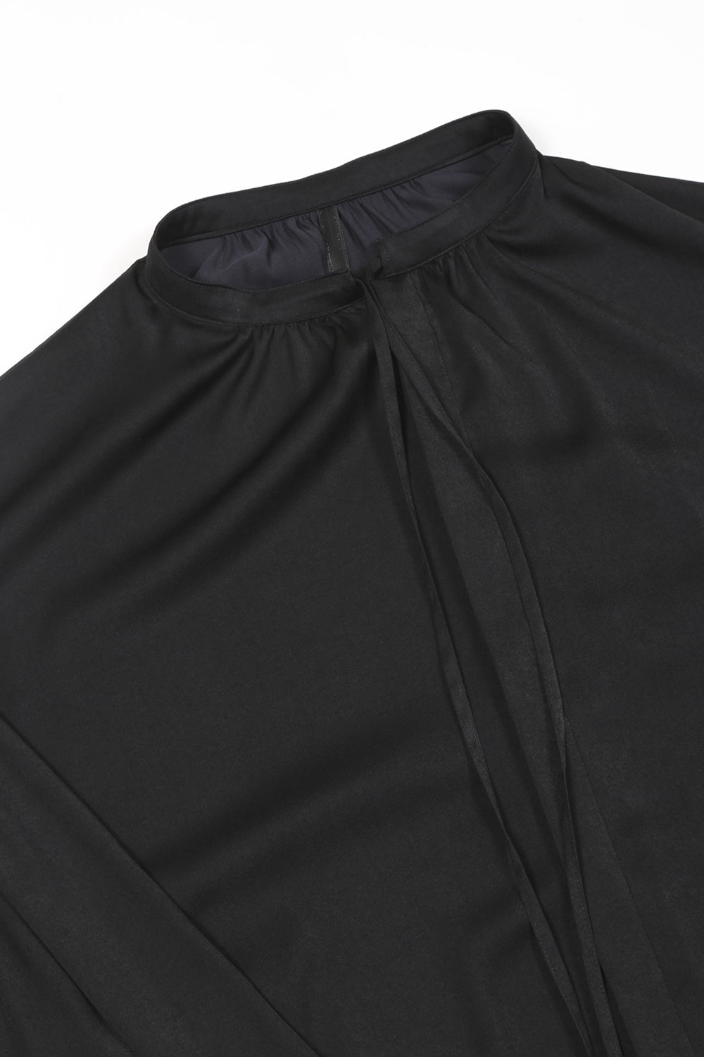 Clair satin Smock shirt Black