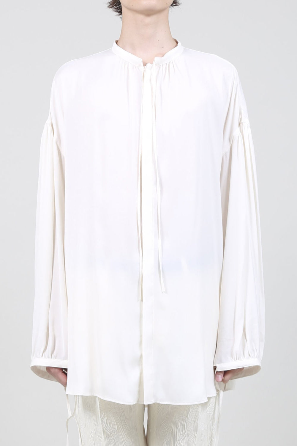 Clair satin Smock shirt Cream