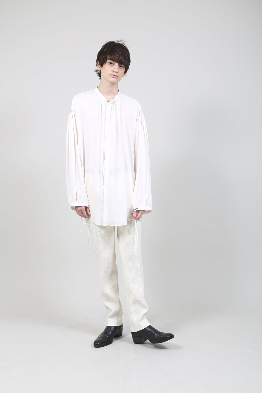 Clair satin Smock shirt Cream