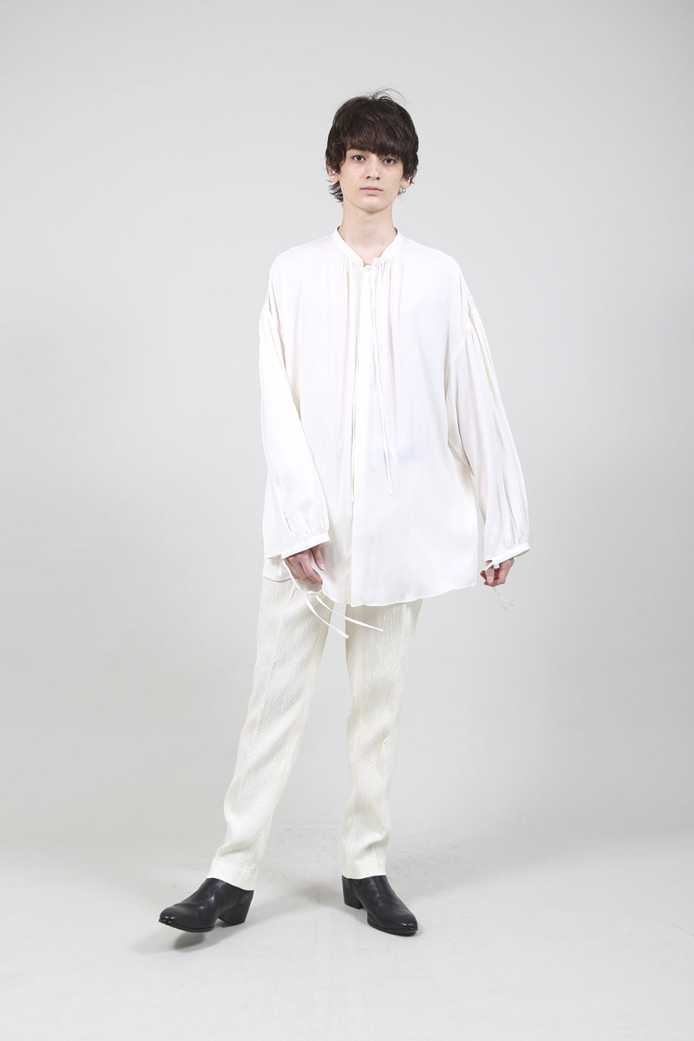 Clair satin Smock shirt Cream