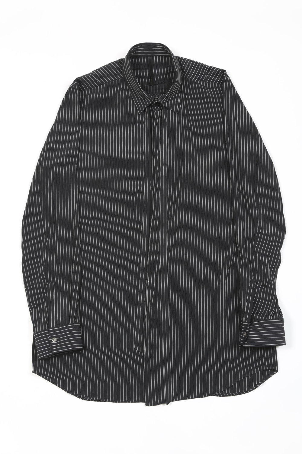 Dechine Stripe Jacquard Regular shirt with Ribbon Black × Off White