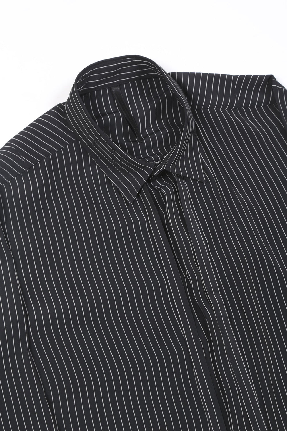 Dechine Stripe Jacquard Regular shirt with Ribbon Black × Off White