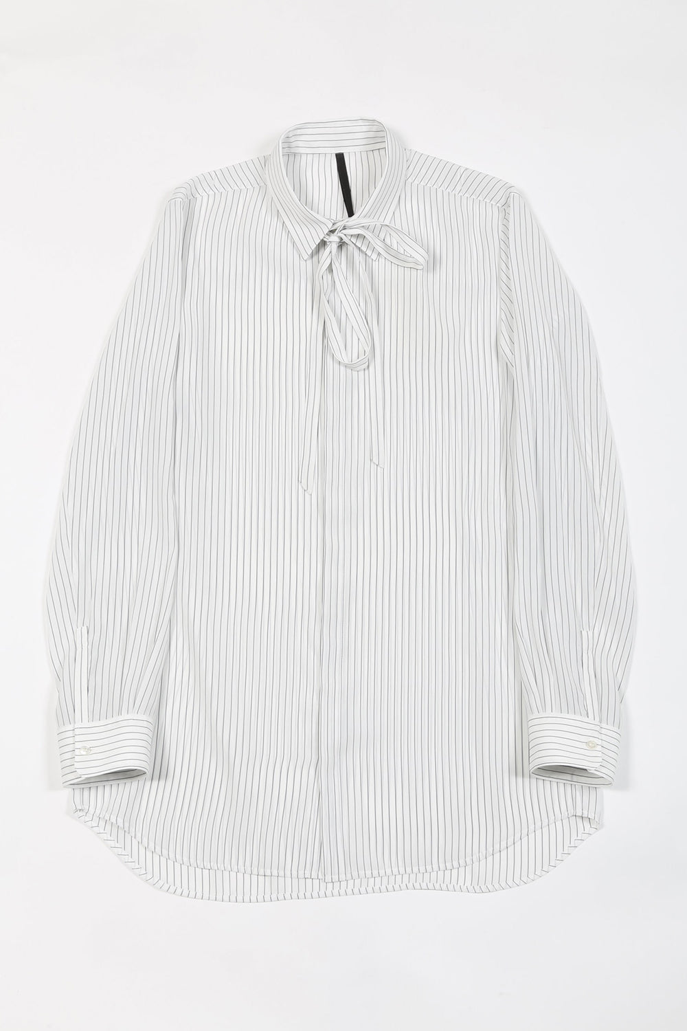 Dechine Stripe Jacquard Regular shirt with Ribbon Off White × Black