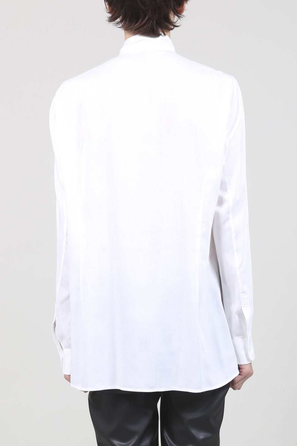 レーヨン ツイル 刺繍 レギュラー シャツ オフホワイト