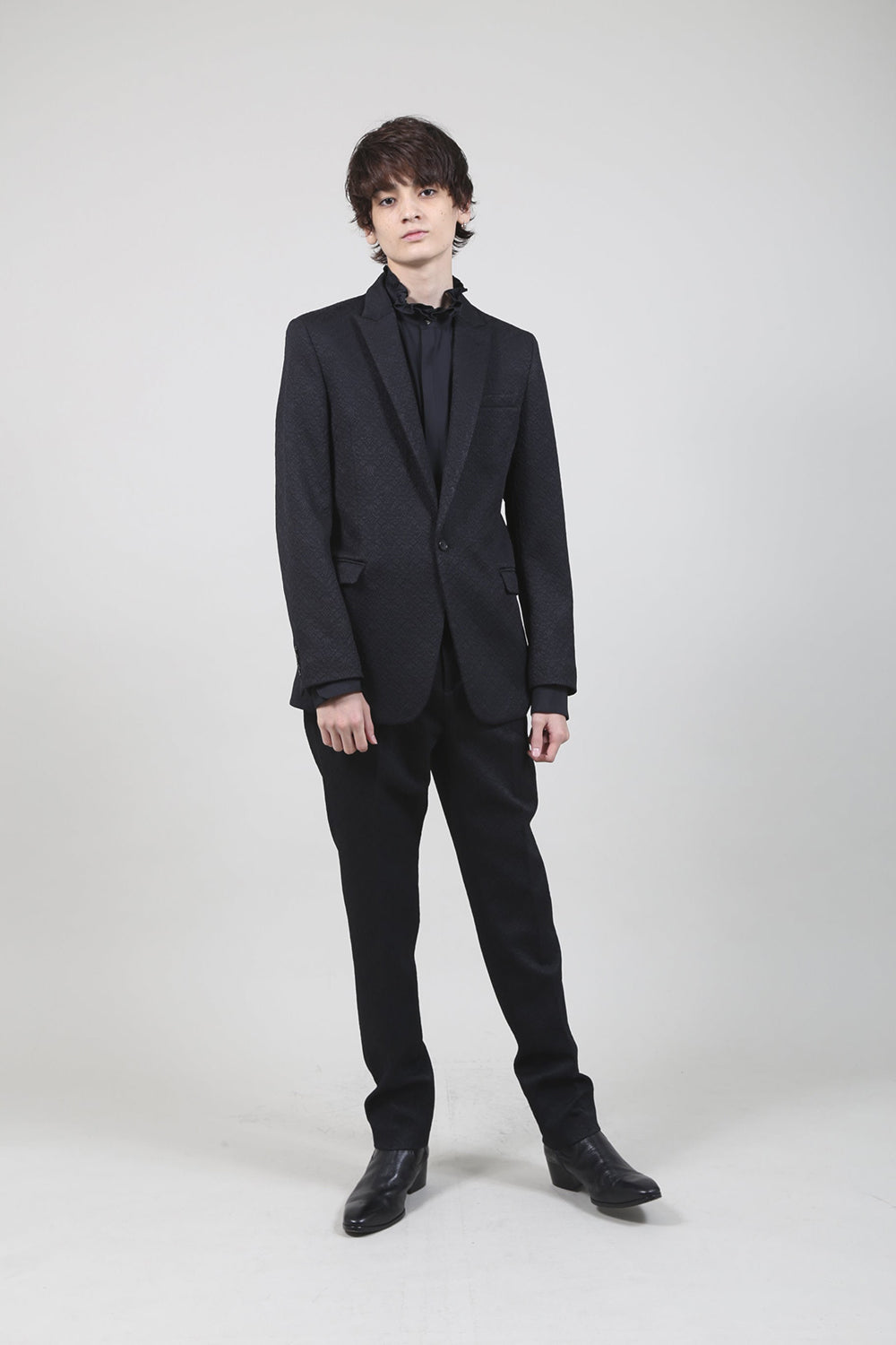 Ornament Jacquard 1B Jacket Black