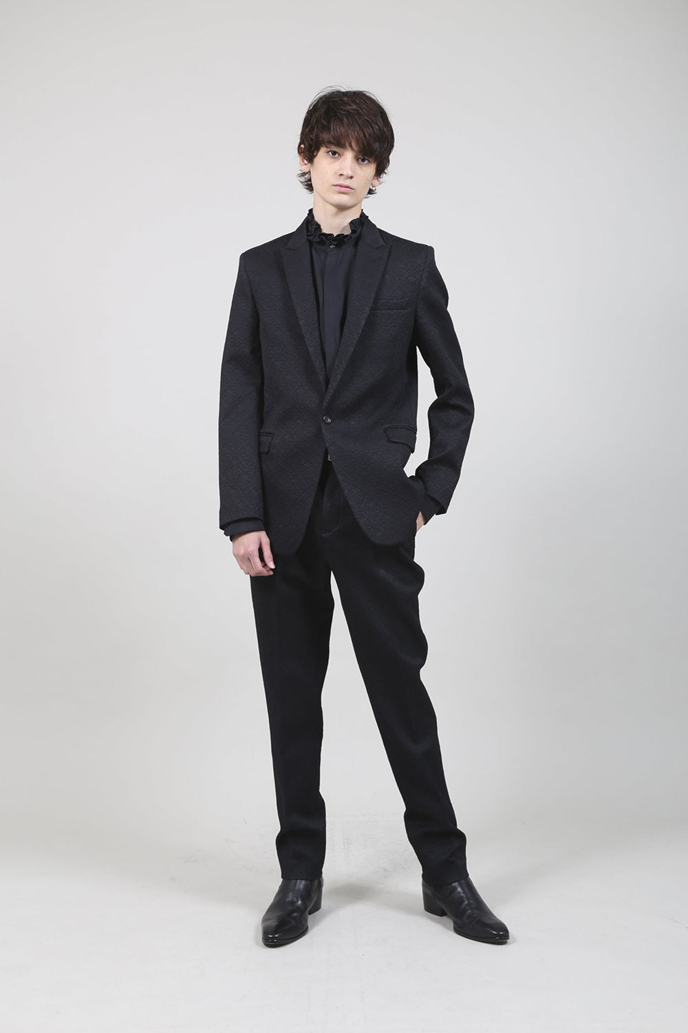 Ornament Jacquard 1B Jacket Black