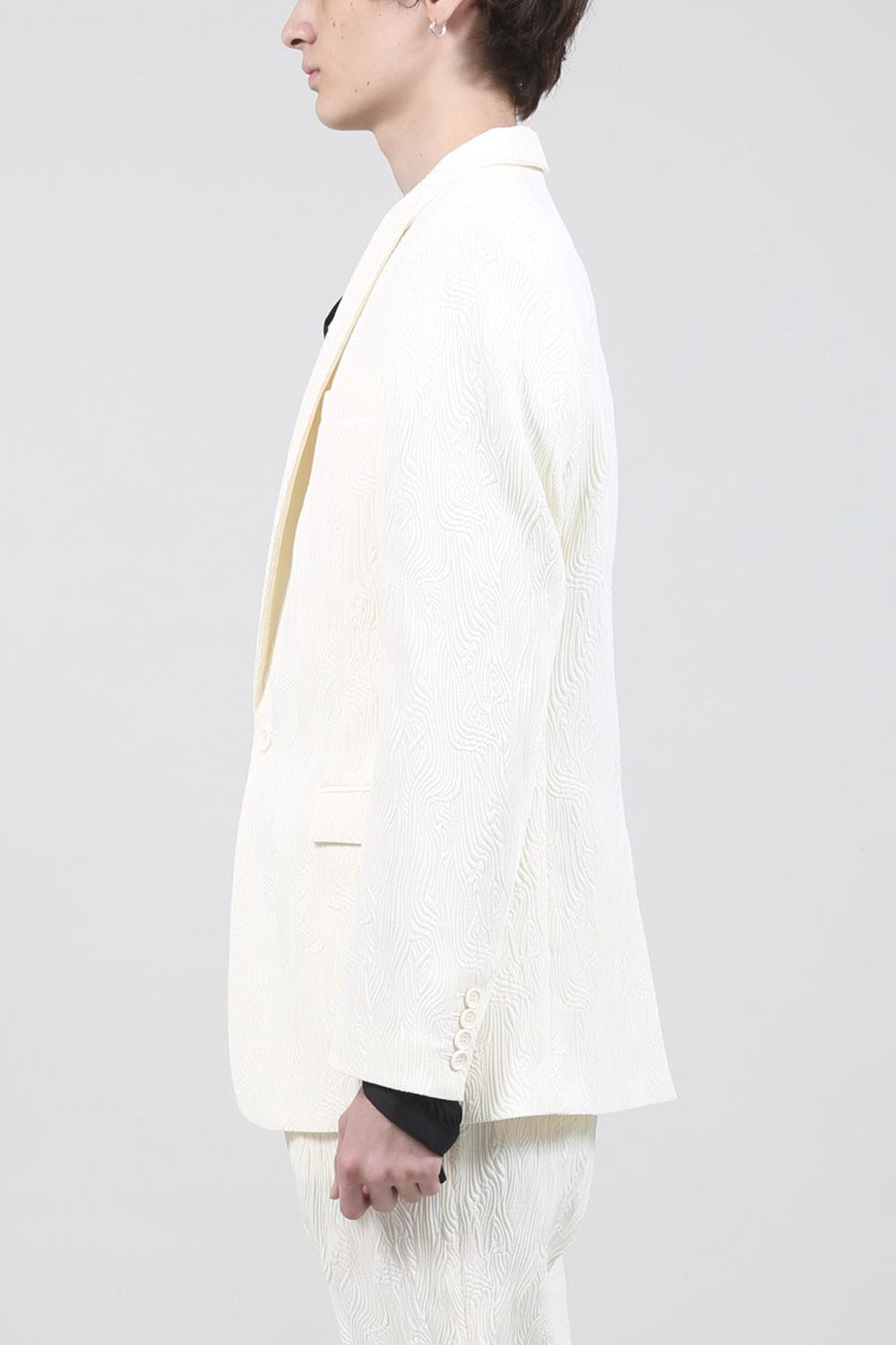 Bark jacquard 1B Jacket Cream