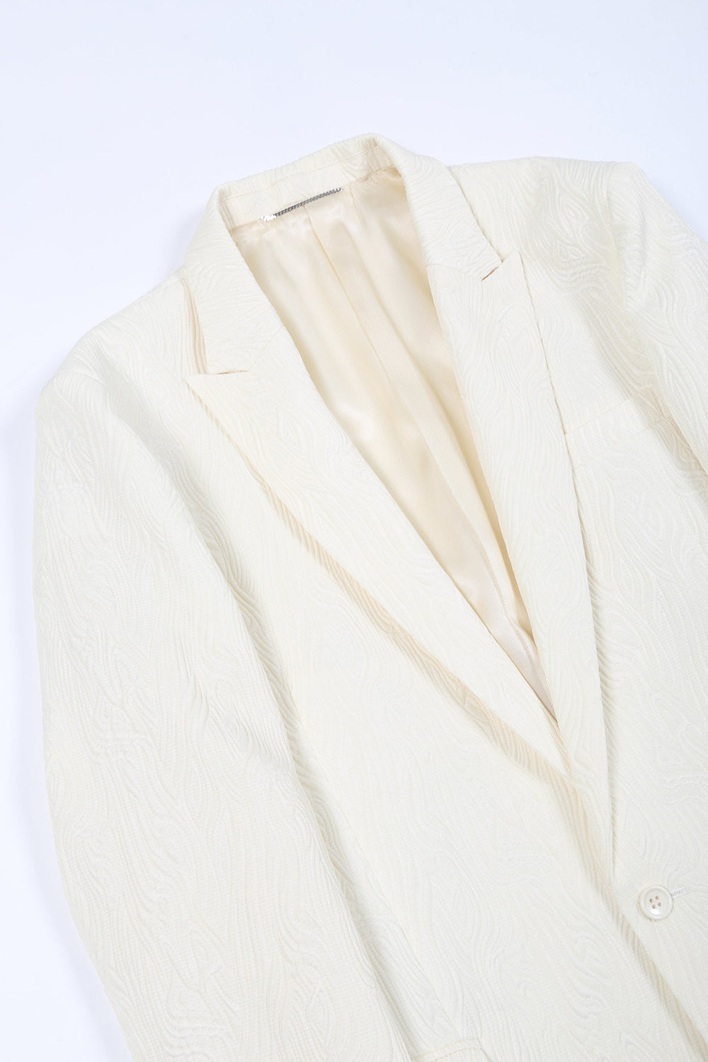 Bark jacquard 1B Jacket Cream