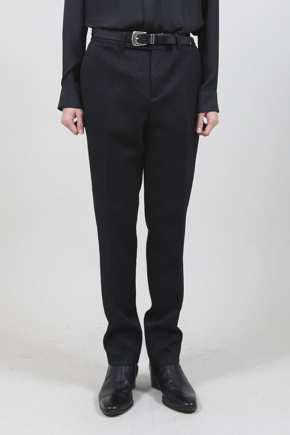 Ornament Jacquard Pants Black