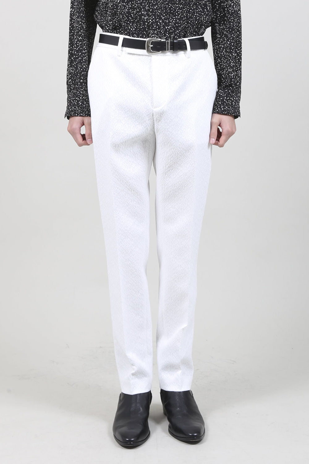 Ornament Jacquard Pants Off White