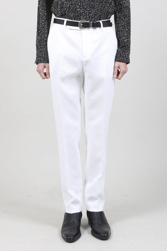 Ornament Jacquard Pants Off White