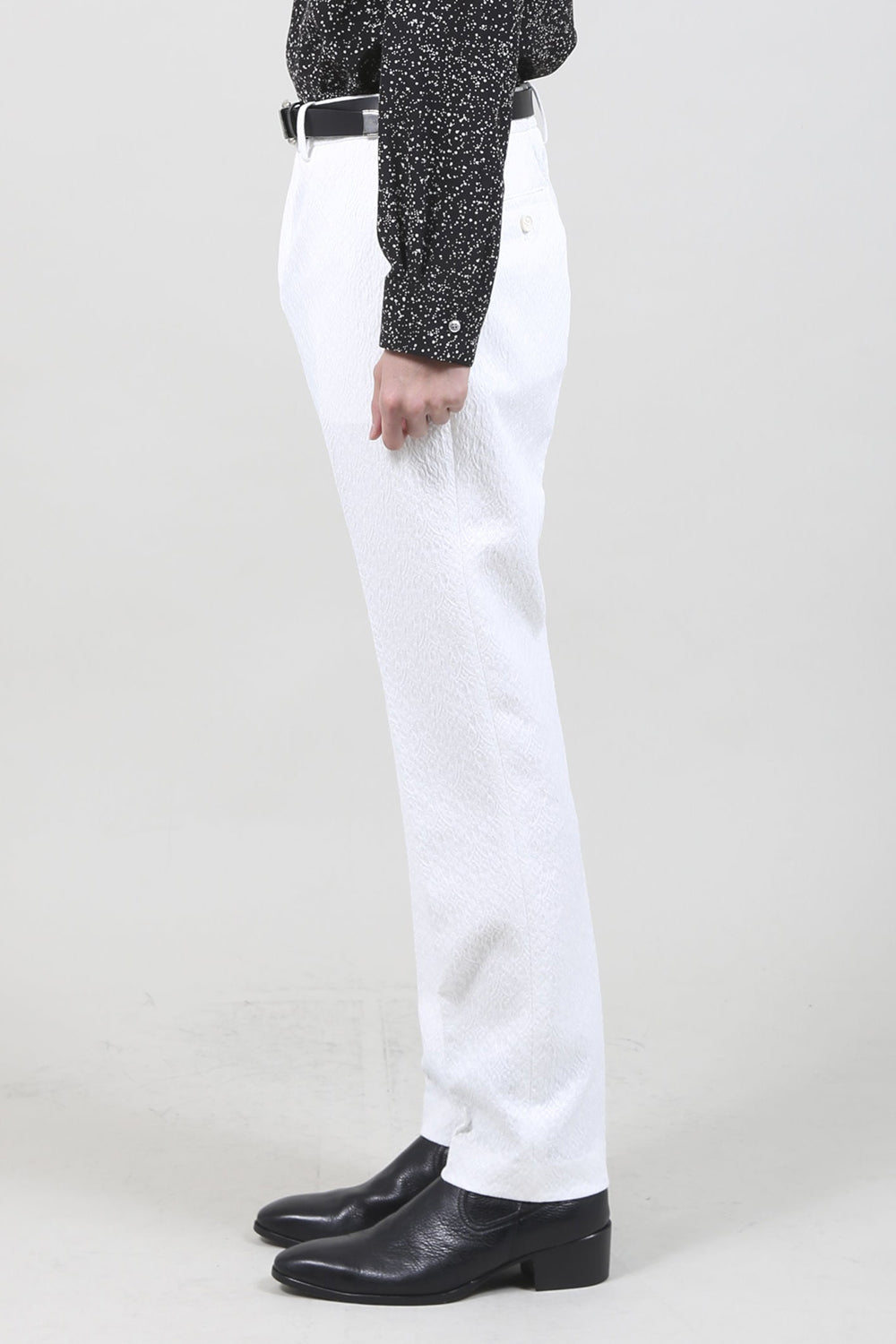 Ornament Jacquard Pants Off White