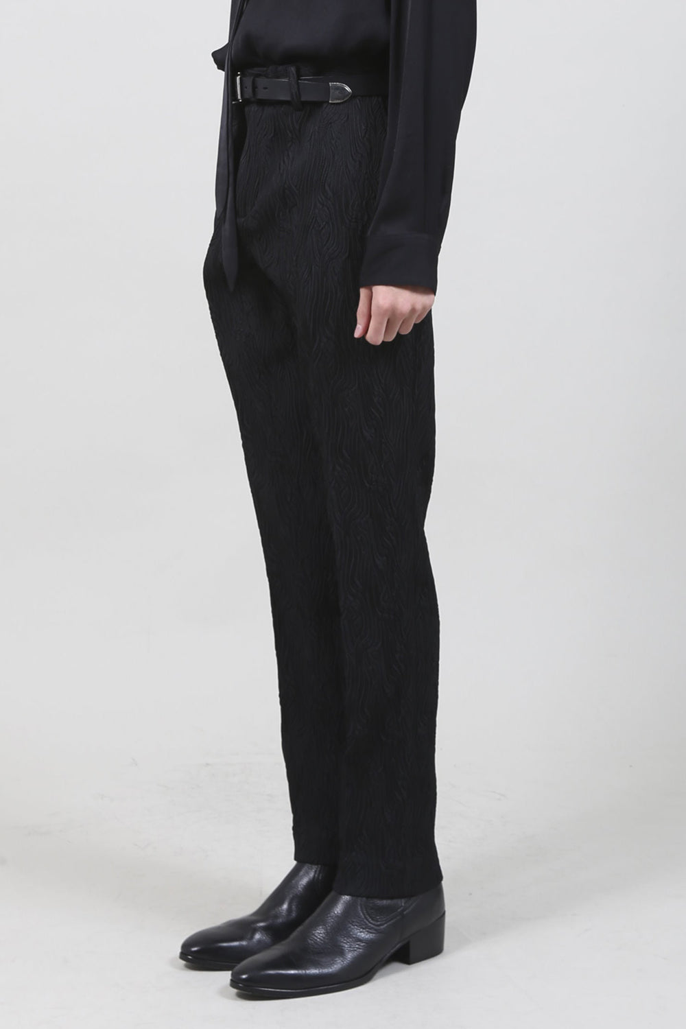 Bark jacquard Pants Black