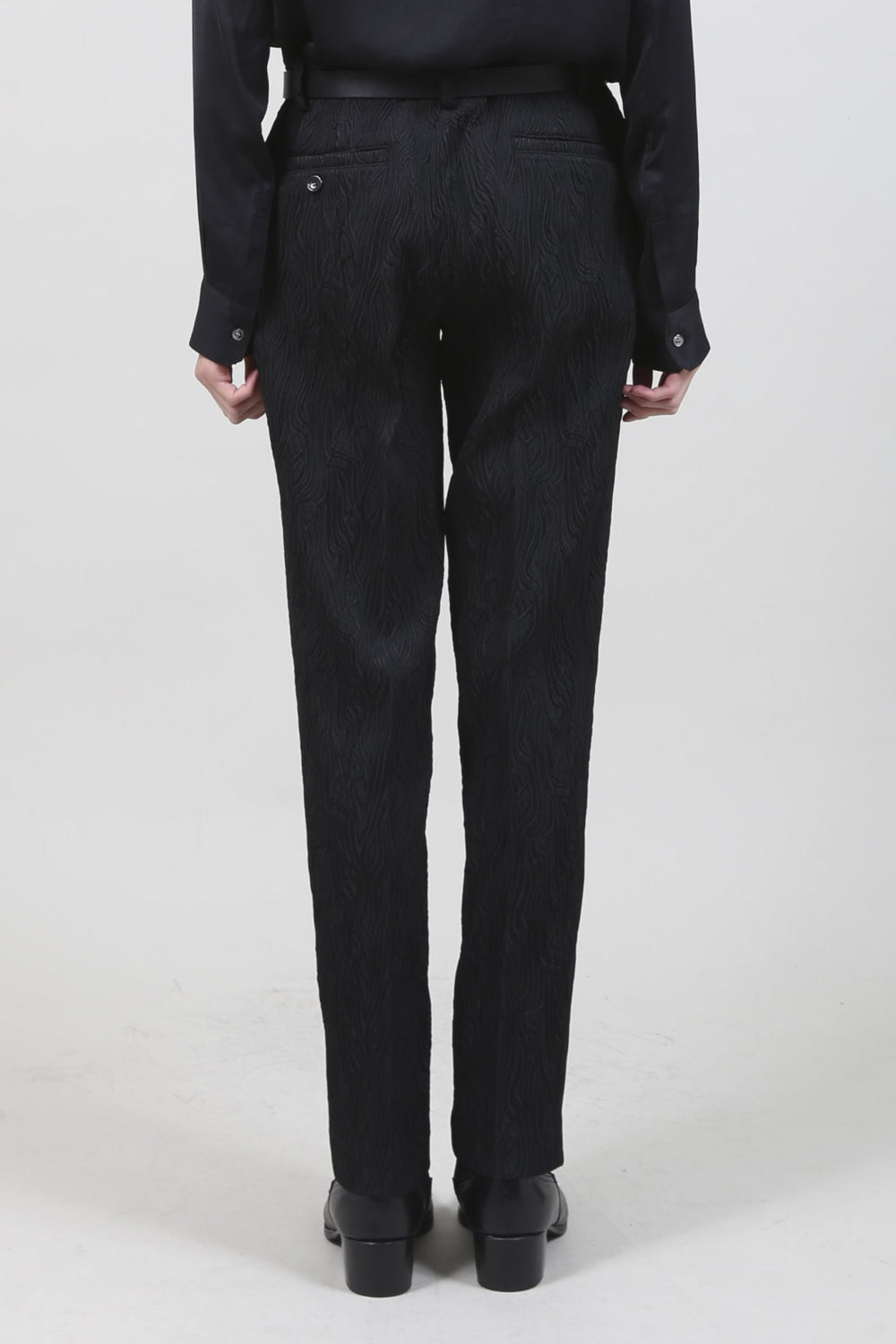 Bark jacquard Pants Black