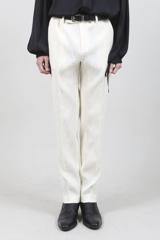 Bark jacquard Pants Cream