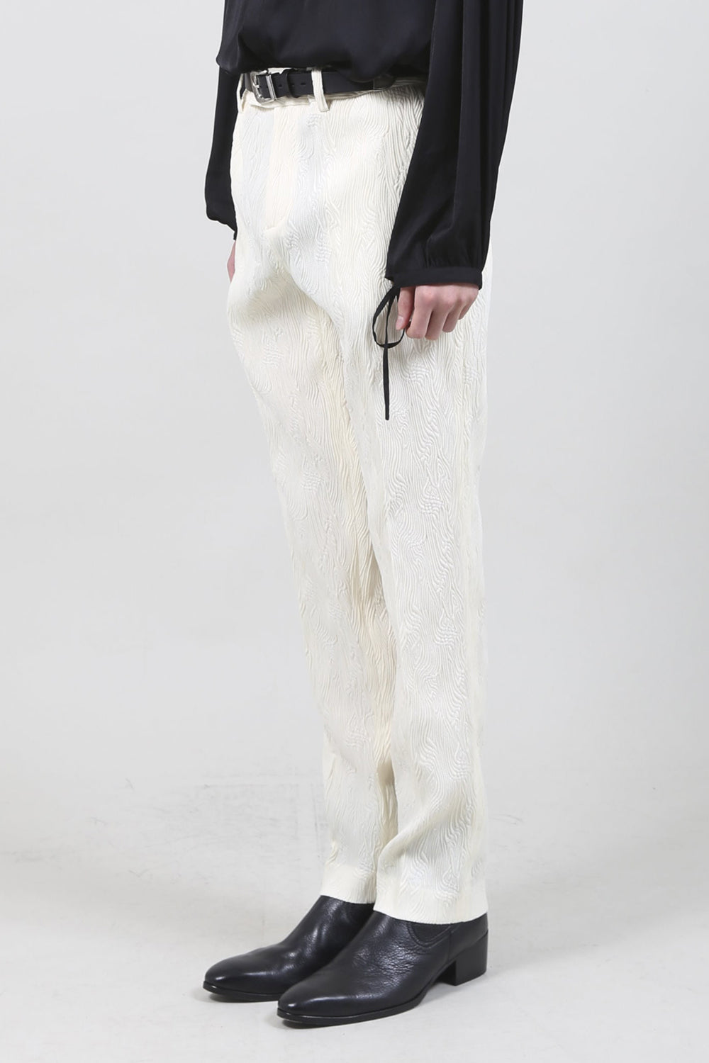 Bark jacquard Pants Cream