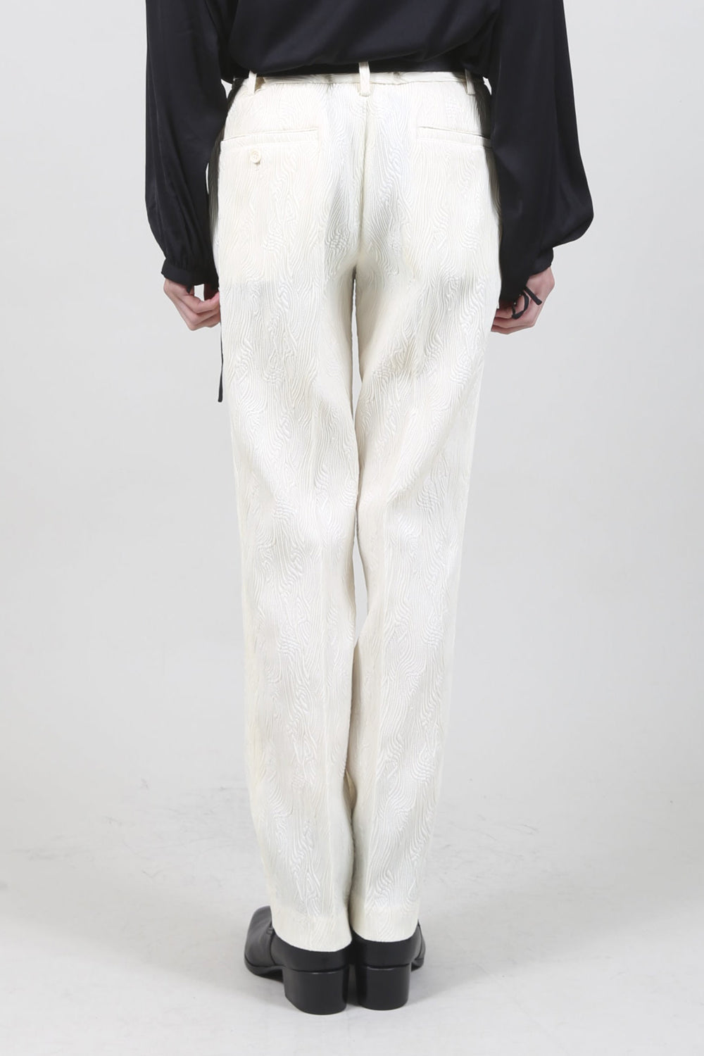 Bark jacquard Pants Cream