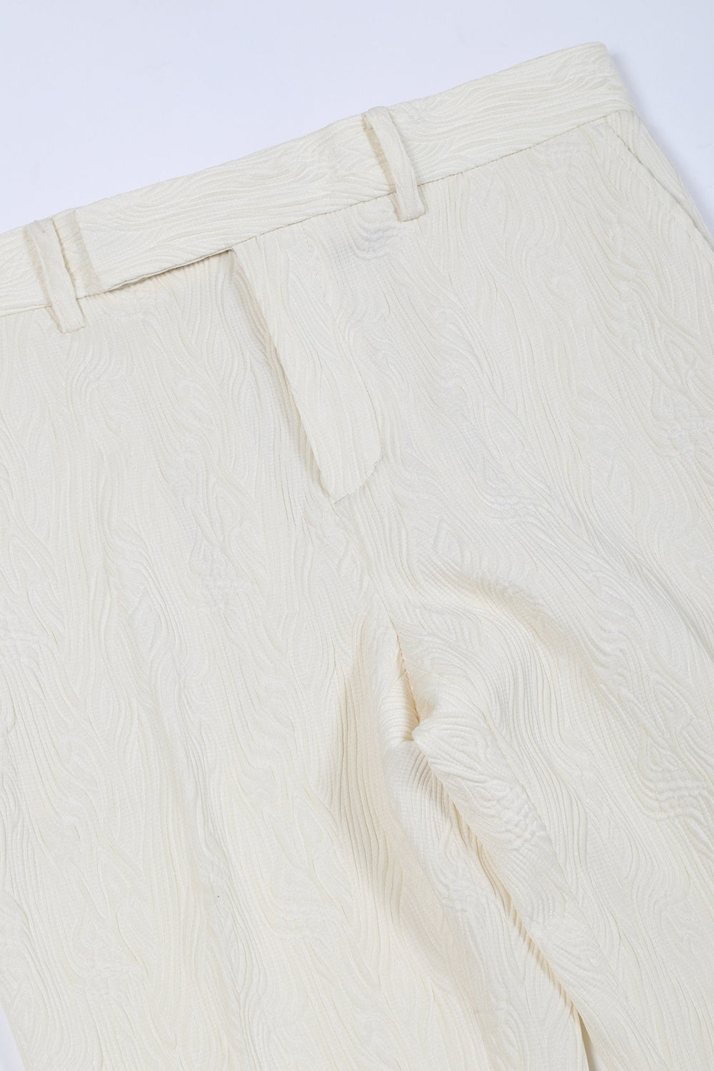 Bark jacquard Pants Cream