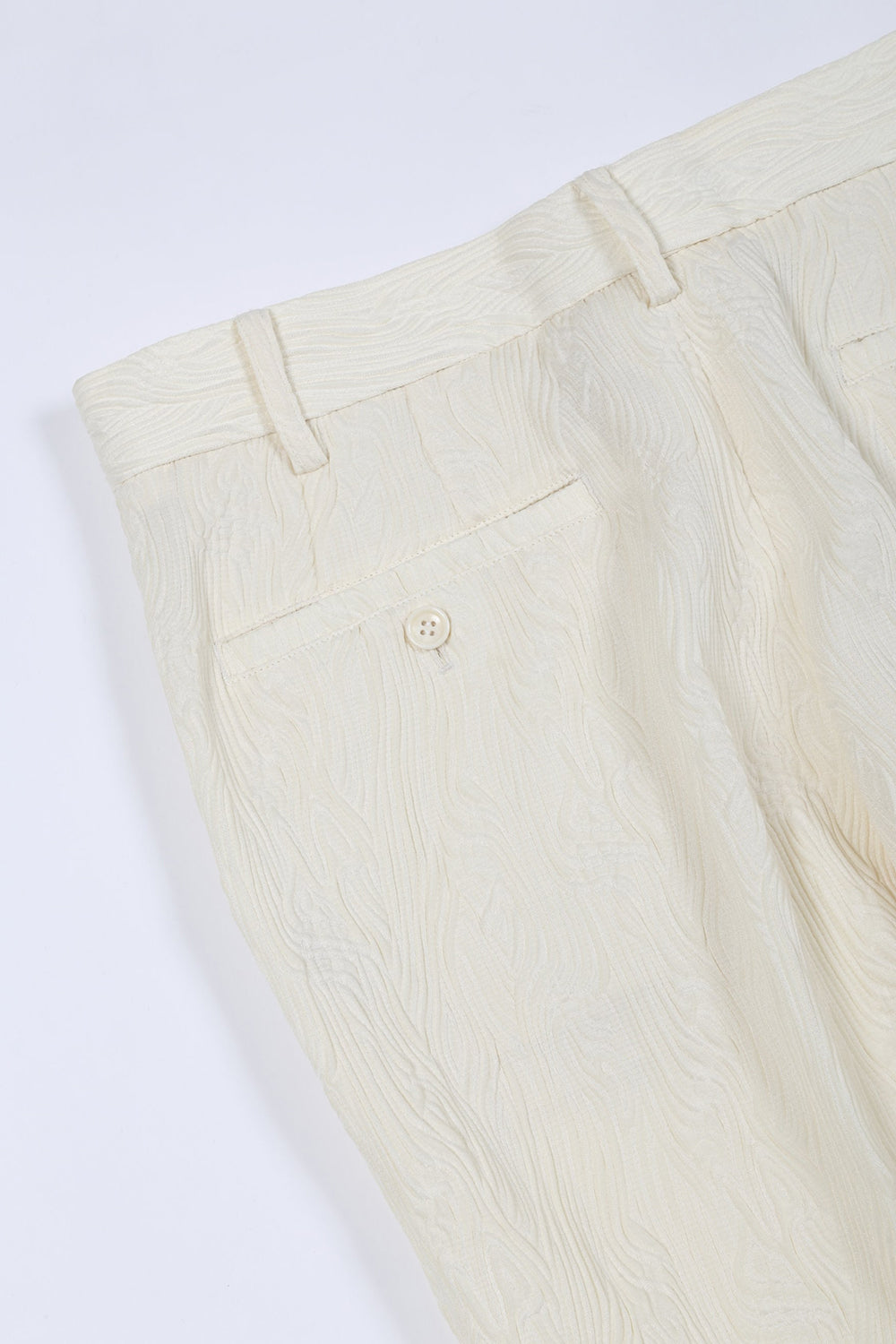 Bark jacquard Pants Cream