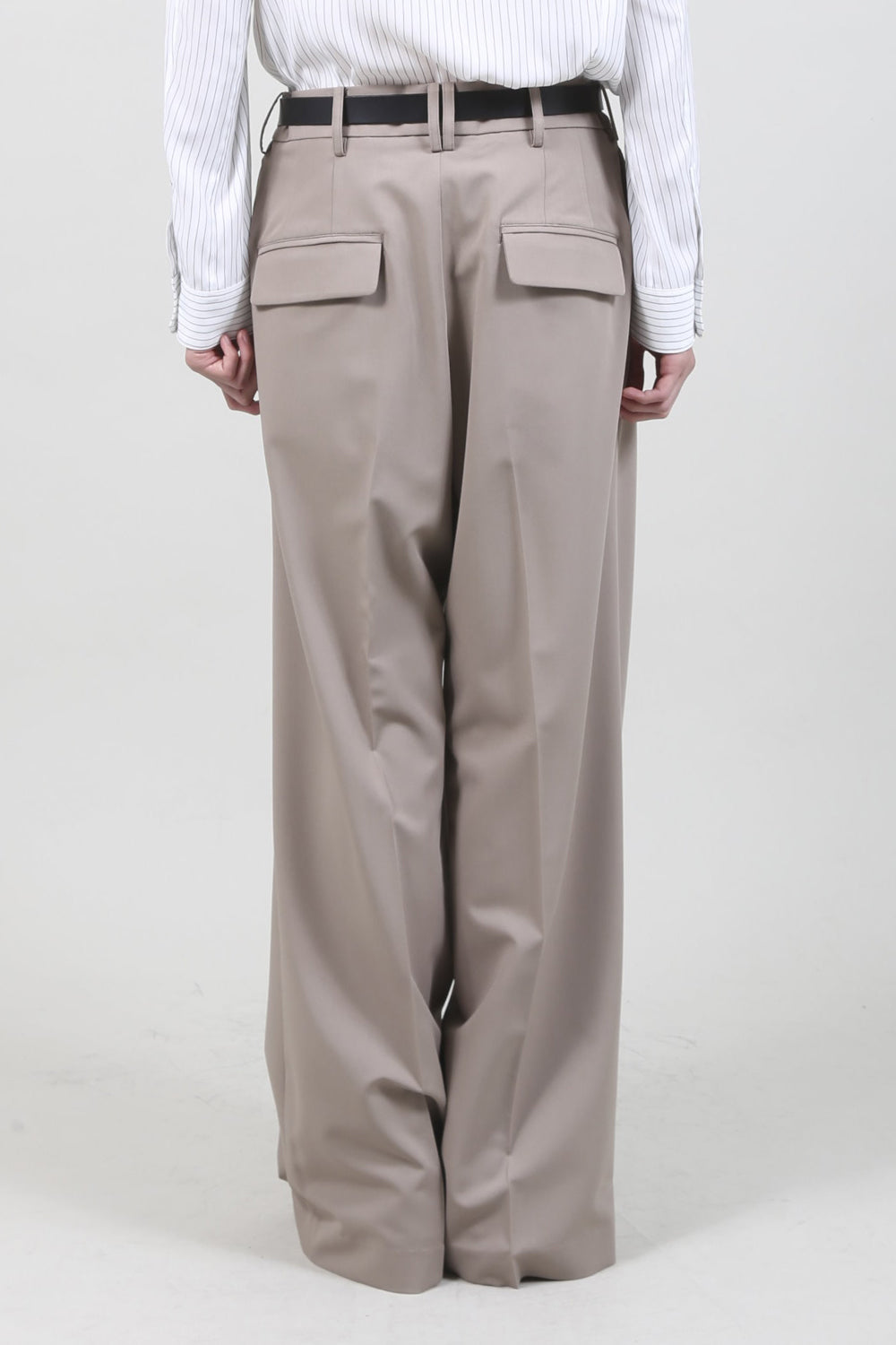 T/R Dry gabardine Stretch Tuck Wide pants Beige