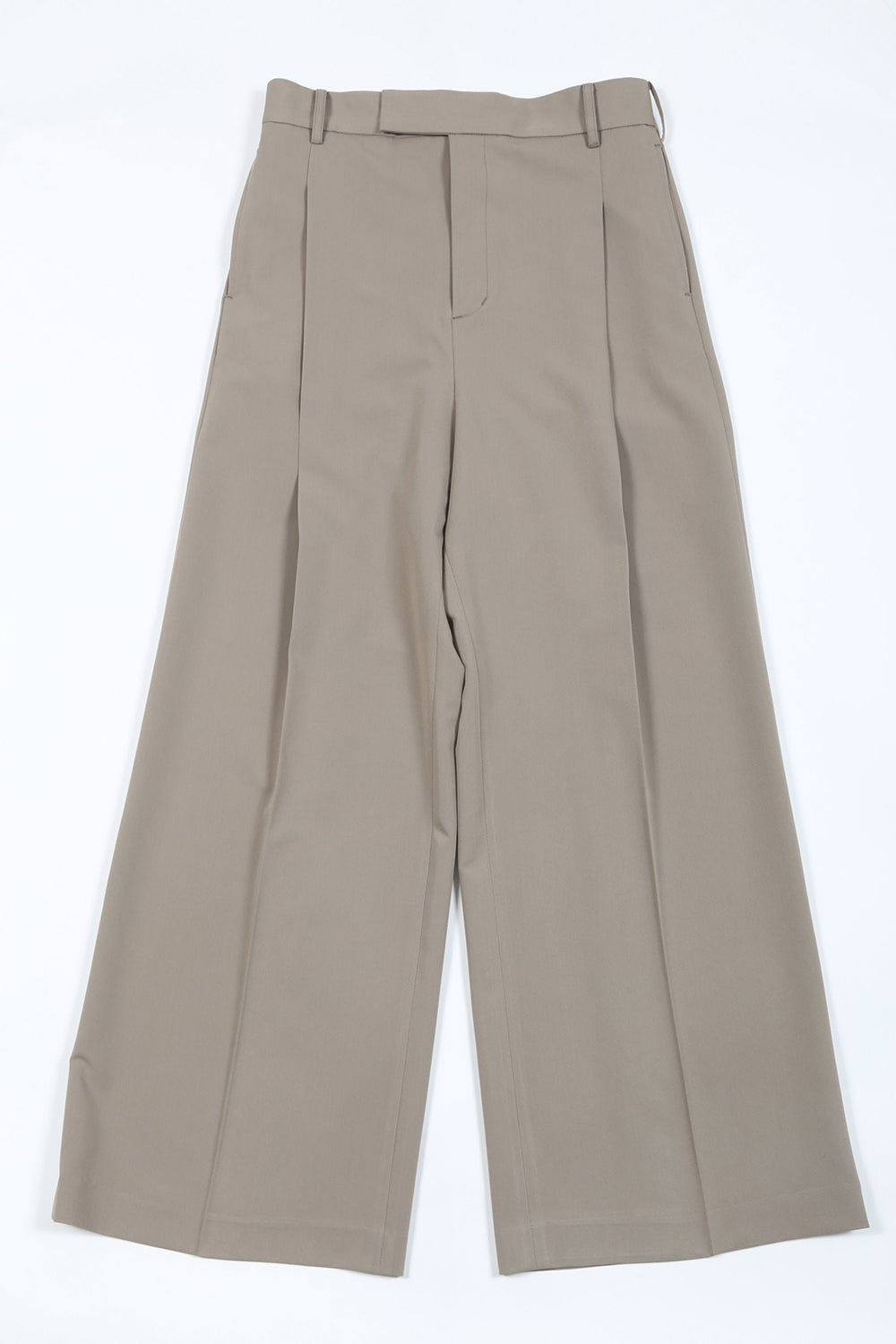 T/R Dry gabardine Stretch Tuck Wide pants Beige