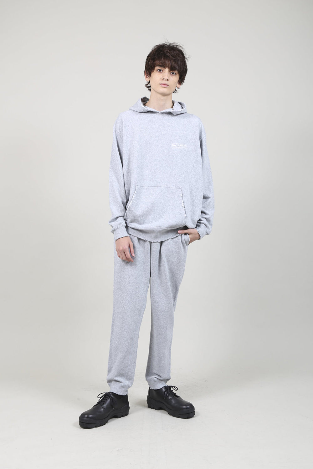 Middle Fleece Damage Sweat Pants Heather Gray