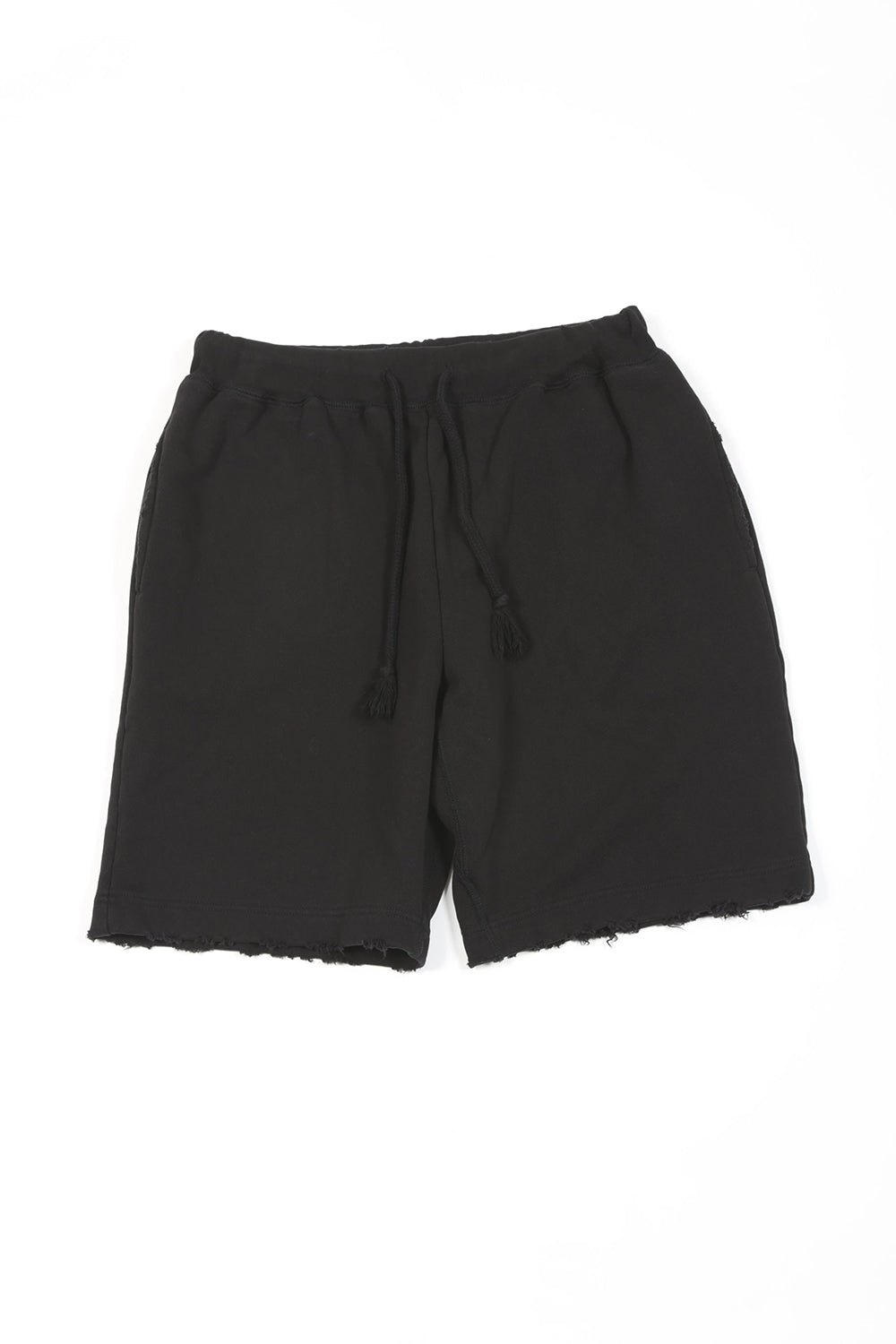 Middle Fleece Damage Sweat Shorts Black