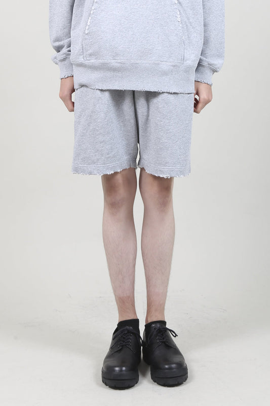 ミドル裏毛 ダメージ スウェット ショーツ ヘザー グレー