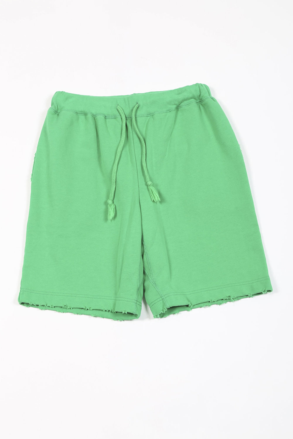 ミドル裏毛 ダメージ スウェット ショーツ ブライト グリーン