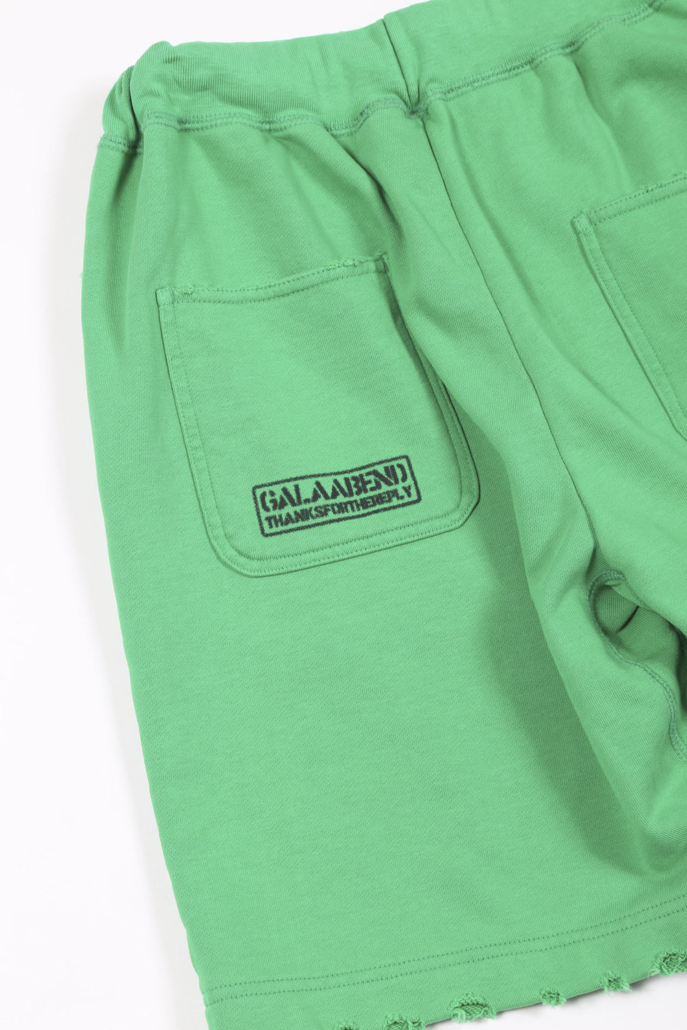 ミドル裏毛 ダメージ スウェット ショーツ ブライト グリーン