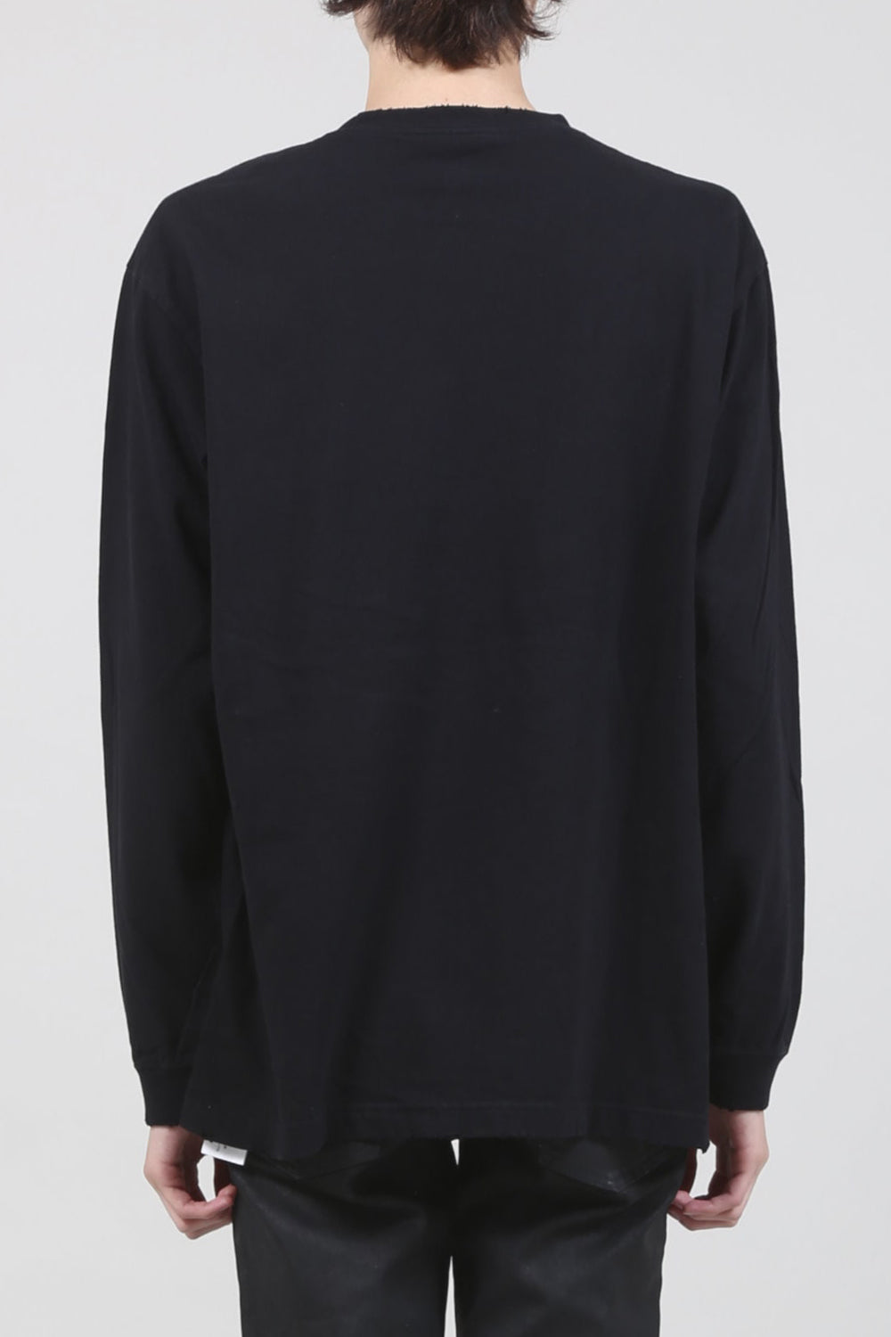 Heavy Weight Jersey Damage Long Sleeves T-shirt Black