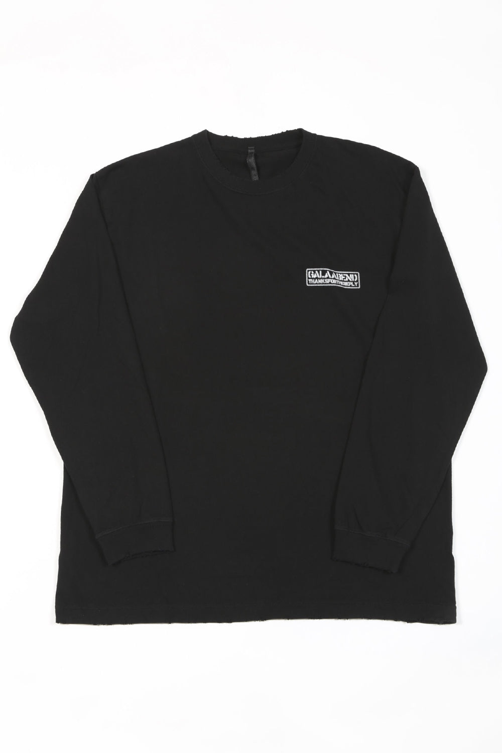 Heavy Weight Jersey Damage Long Sleeves T-shirt Black