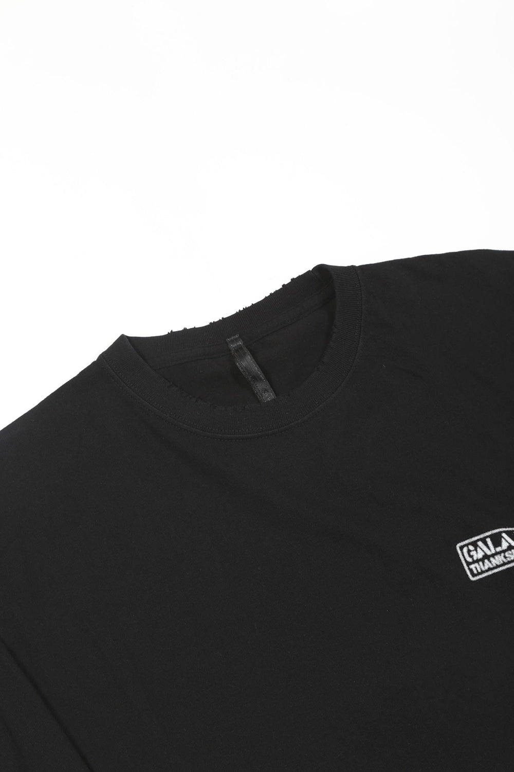 Heavy Weight Jersey Damage Long Sleeves T-shirt Black