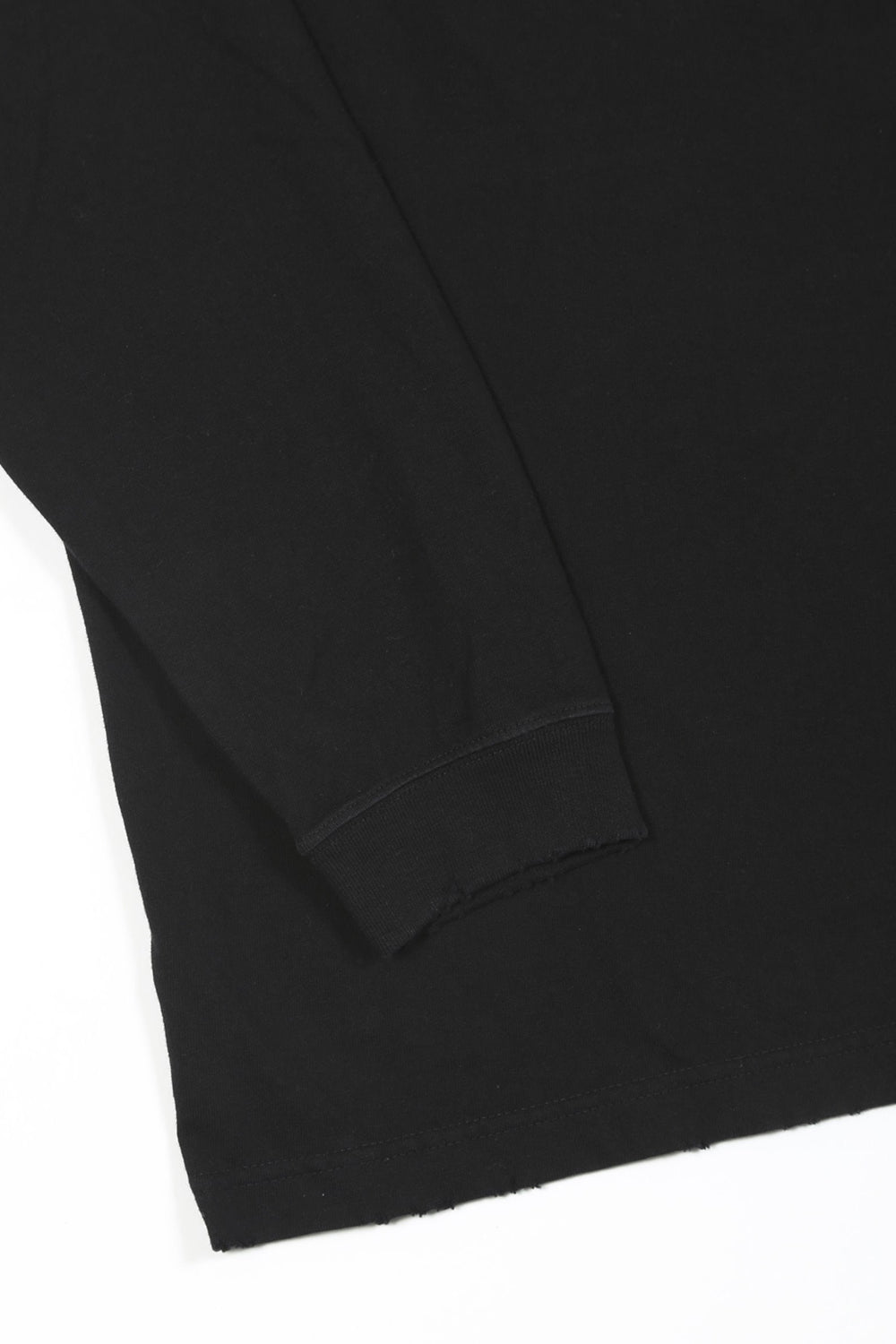 Heavy Weight Jersey Damage Long Sleeves T-shirt Black