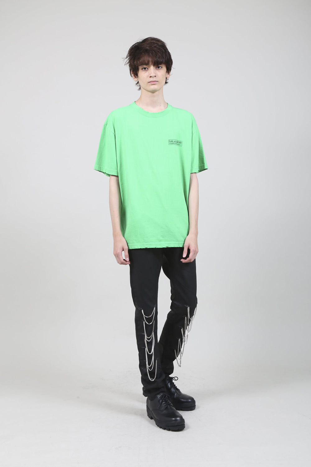 Heavy Weight Jersey Damage T-shirt Bright Green