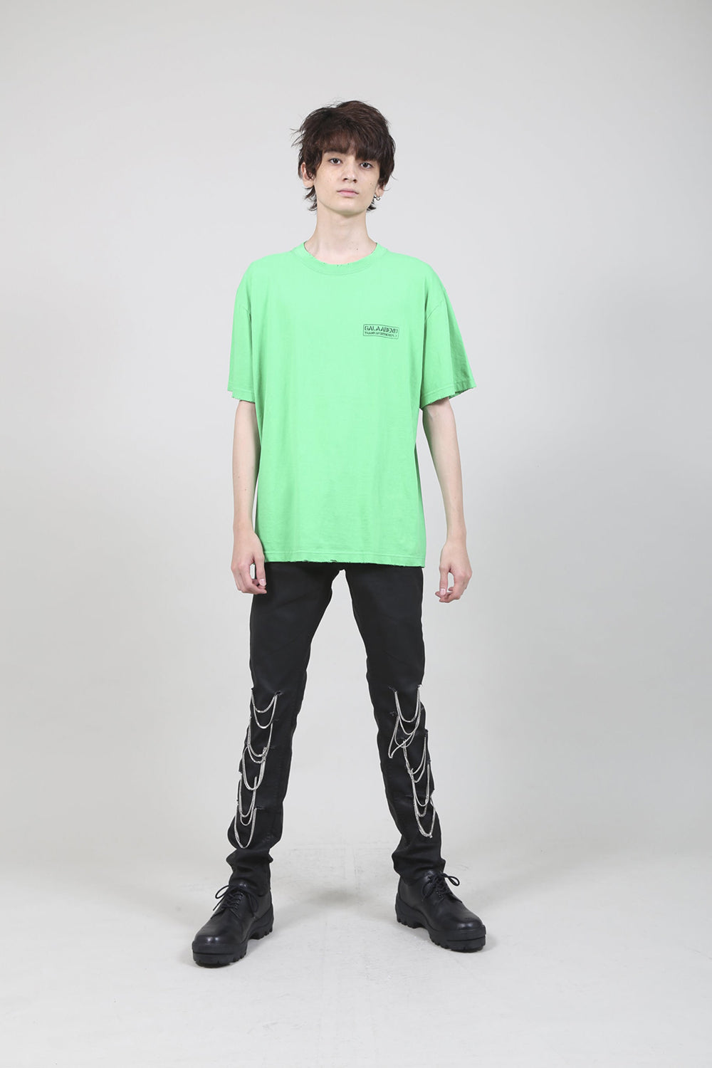 Heavy Weight Jersey Damage T-shirt Bright Green
