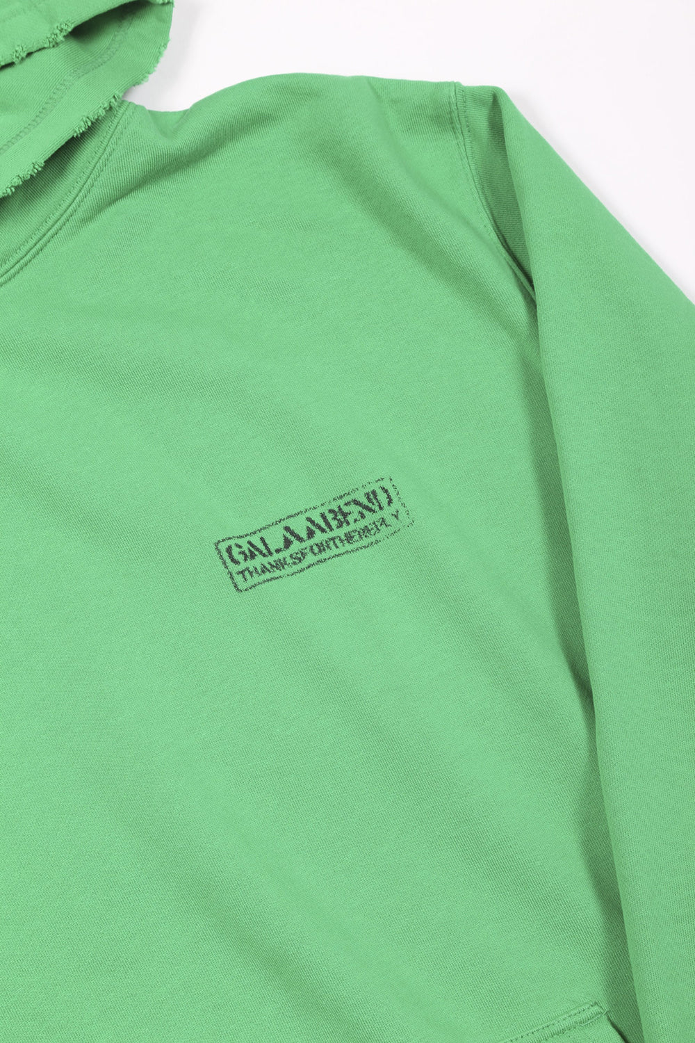 ミドル裏毛 タメージフーディー ブライト グリーン