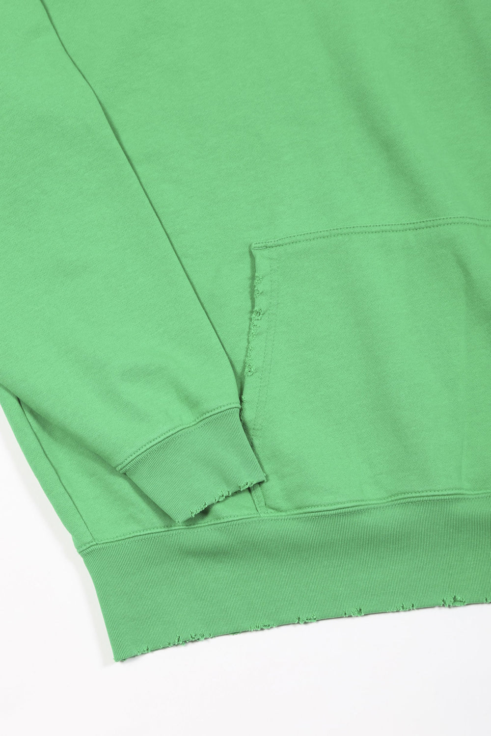 ミドル裏毛 タメージフーディー ブライト グリーン