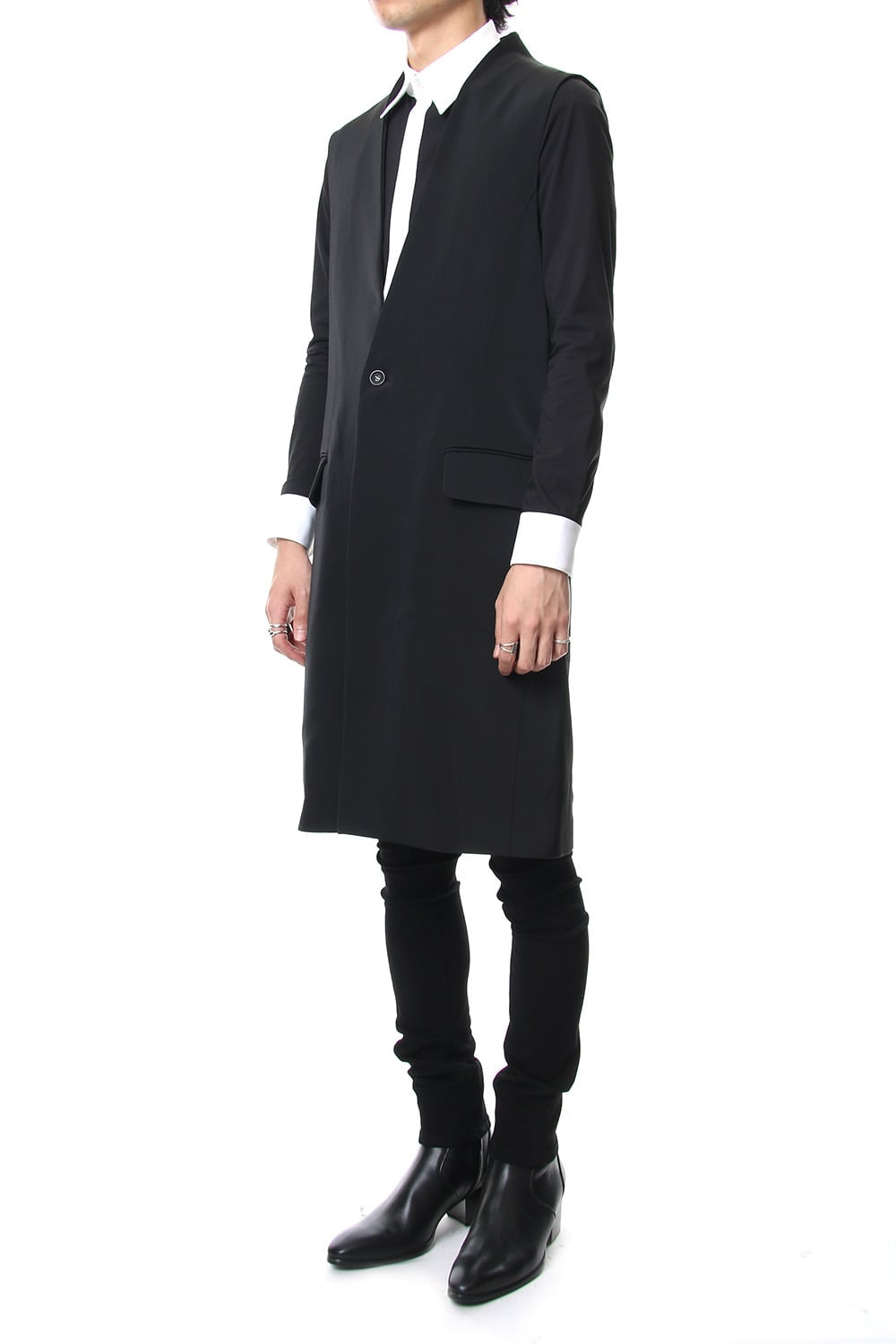 Georgette Stretch Long Vest