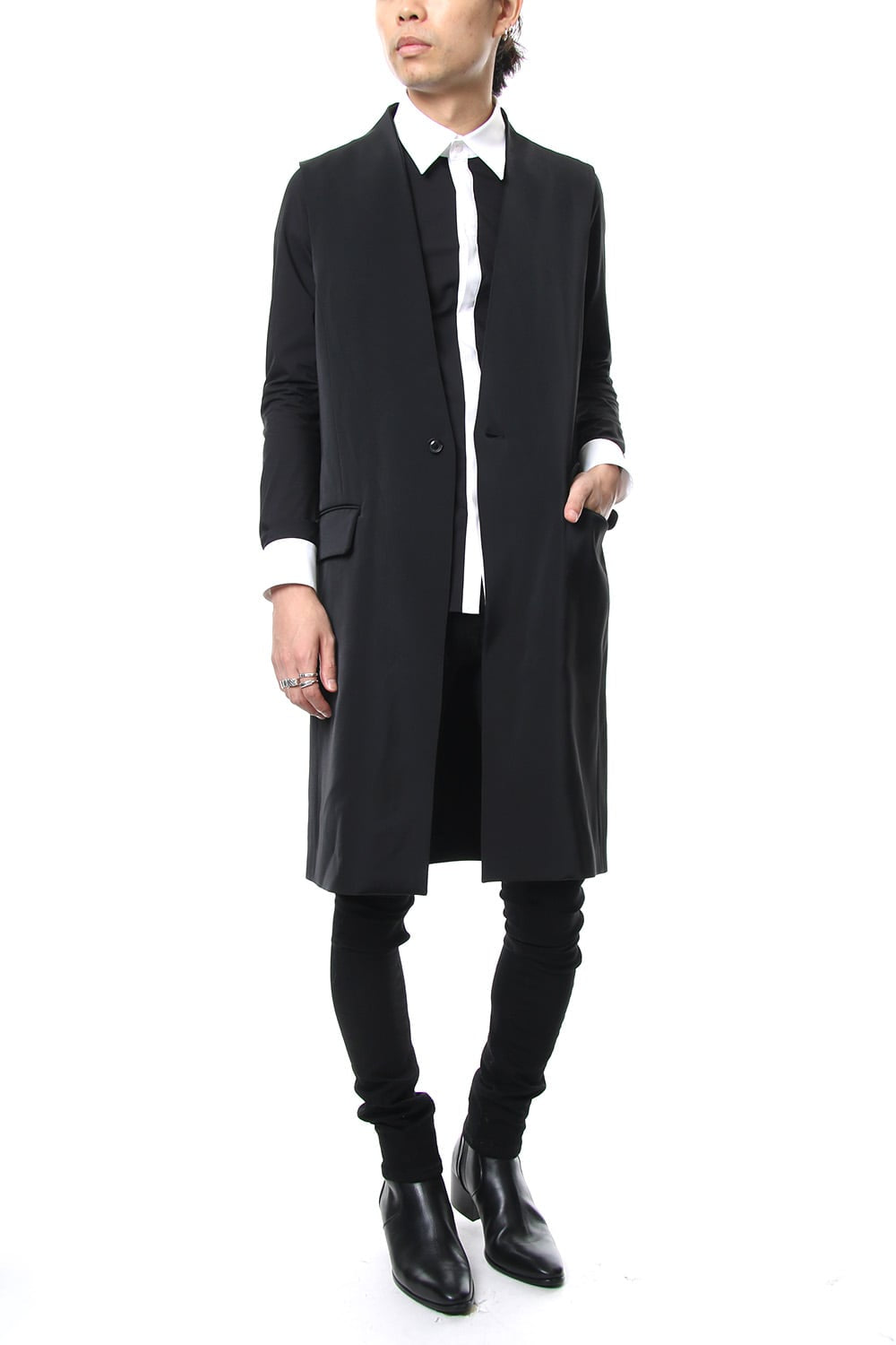 Georgette Stretch Long Vest