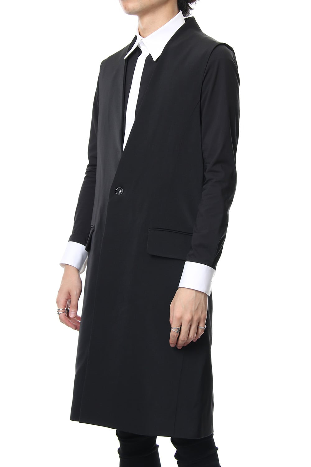 Georgette Stretch Long Vest