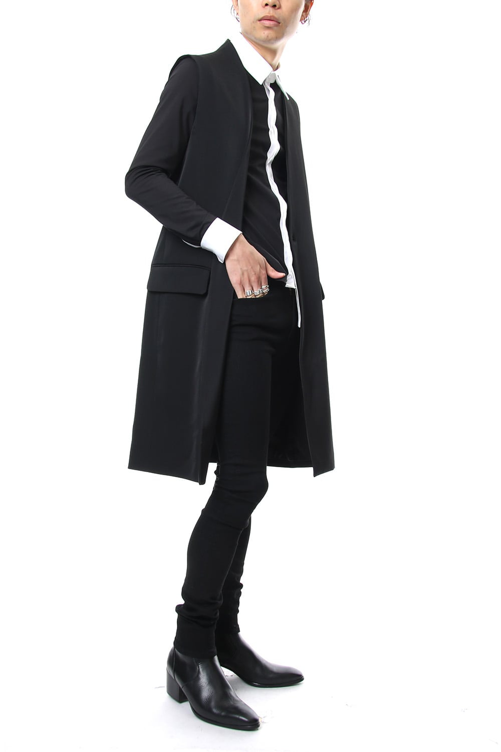 Georgette Stretch Long Vest