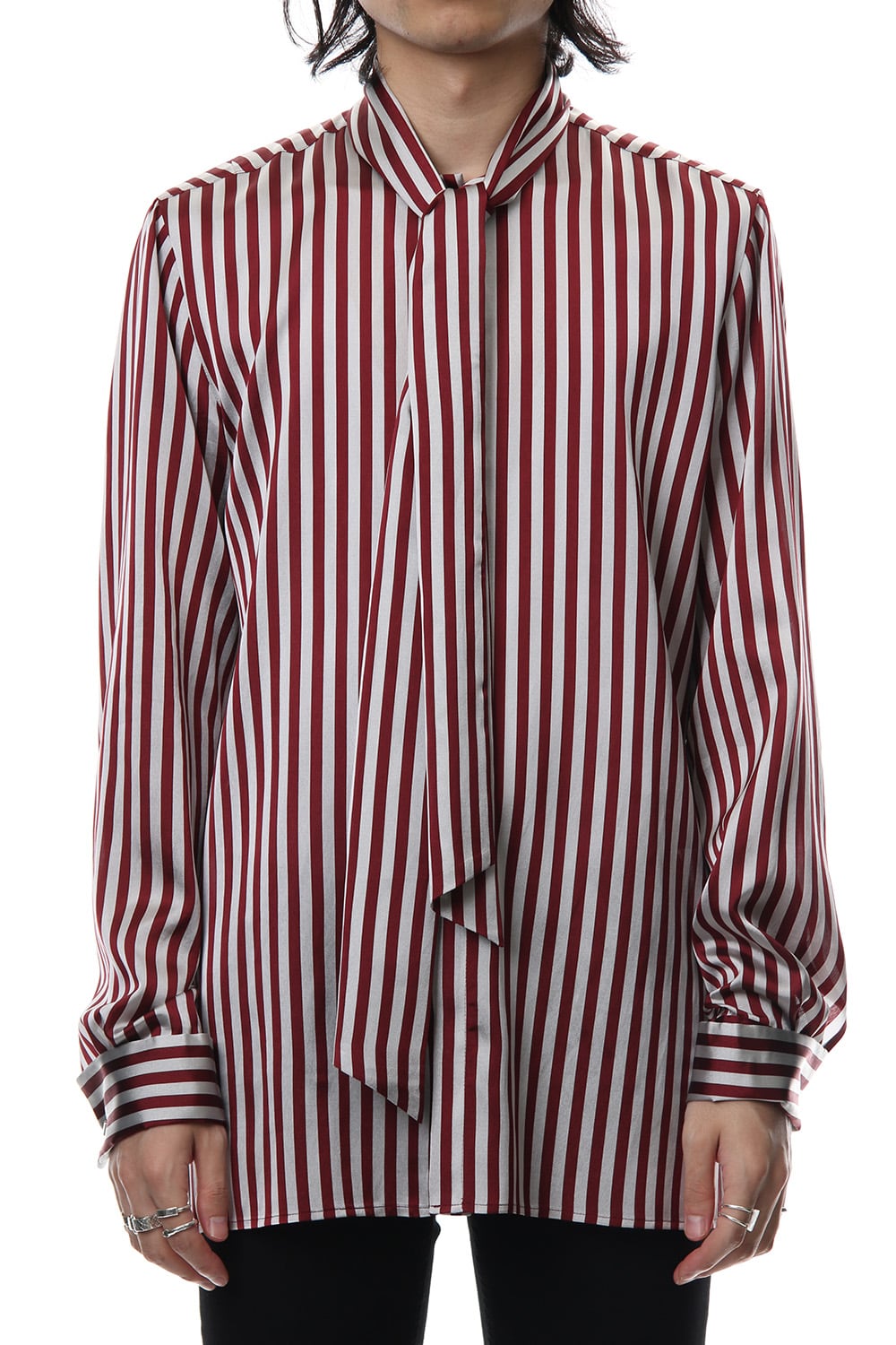 Candy Stripe Tie Collar Shirt