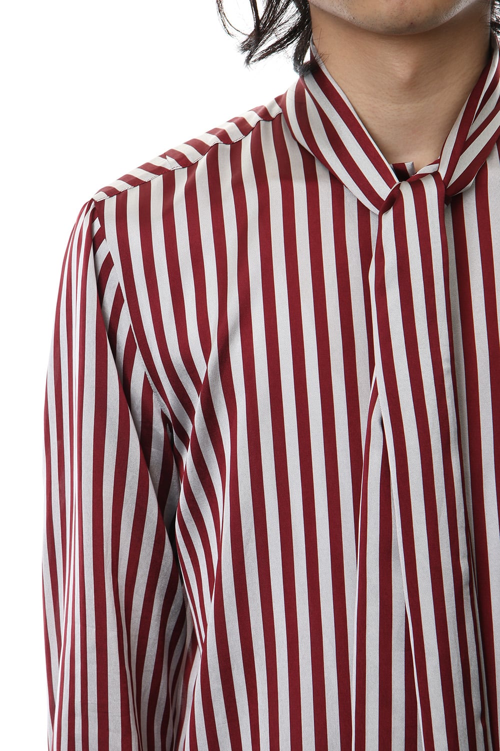 Candy Stripe Tie Collar Shirt