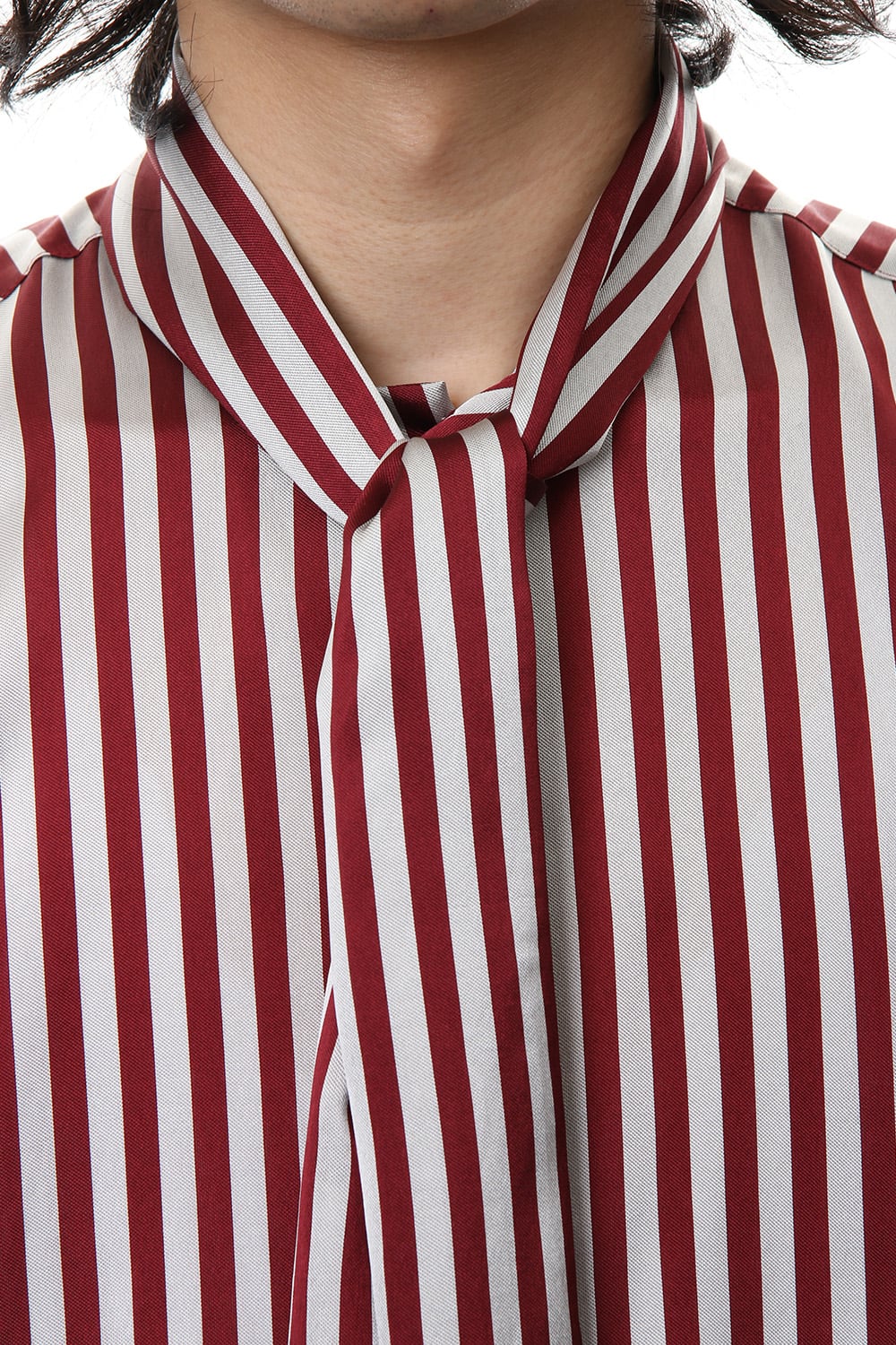 Candy Stripe Tie Collar Shirt