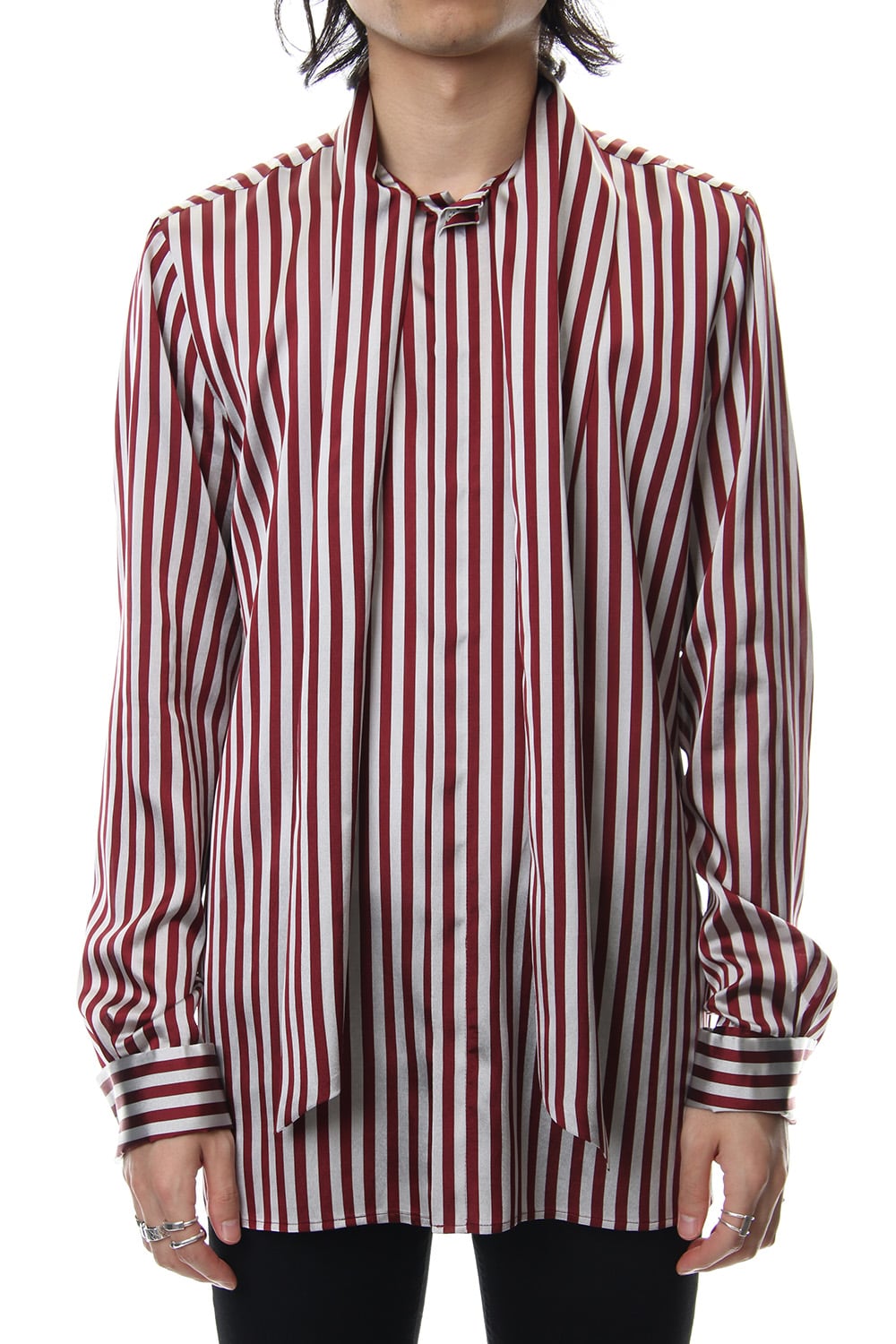 Candy Stripe Tie Collar Shirt