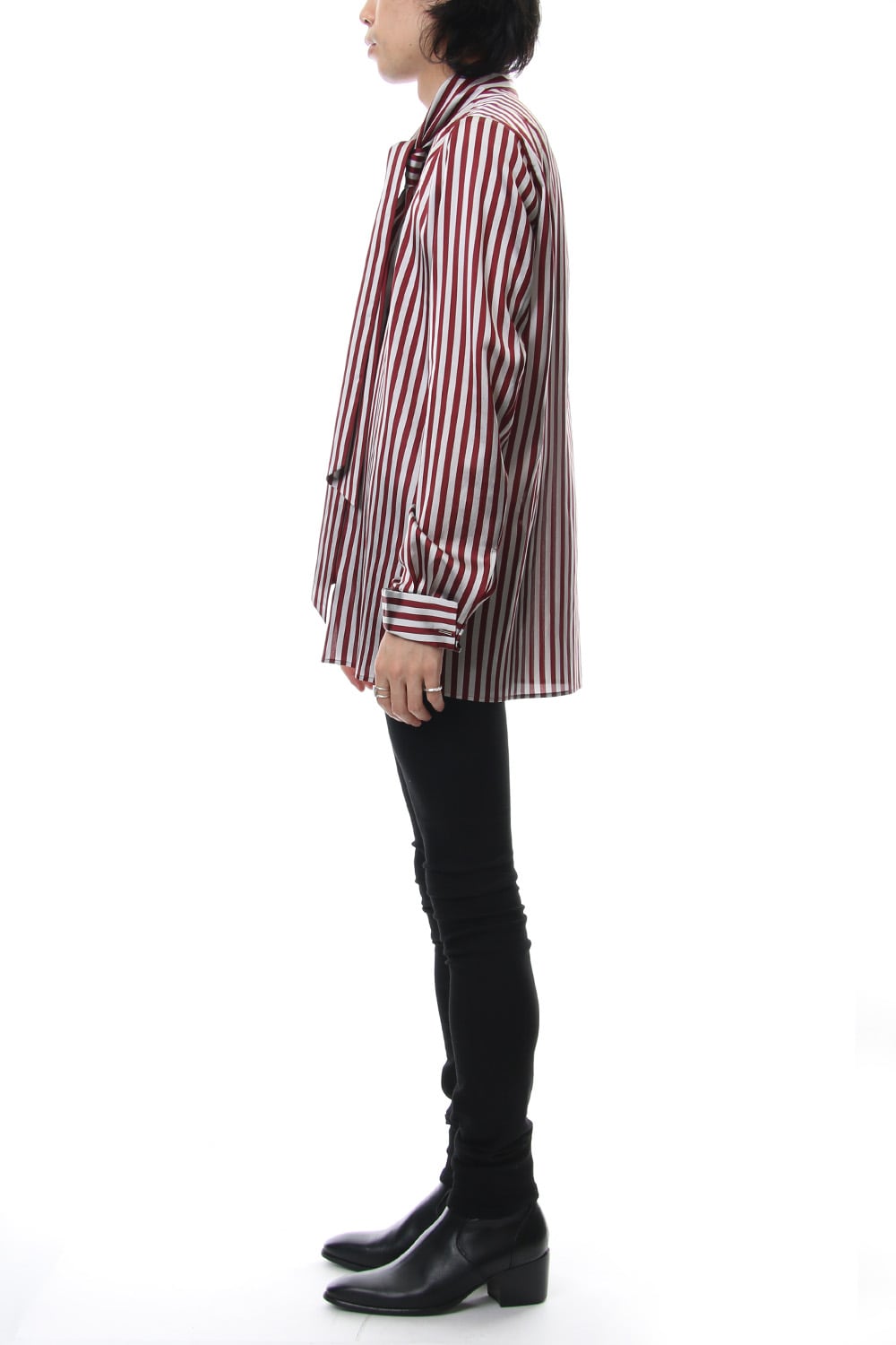 Candy Stripe Tie Collar Shirt