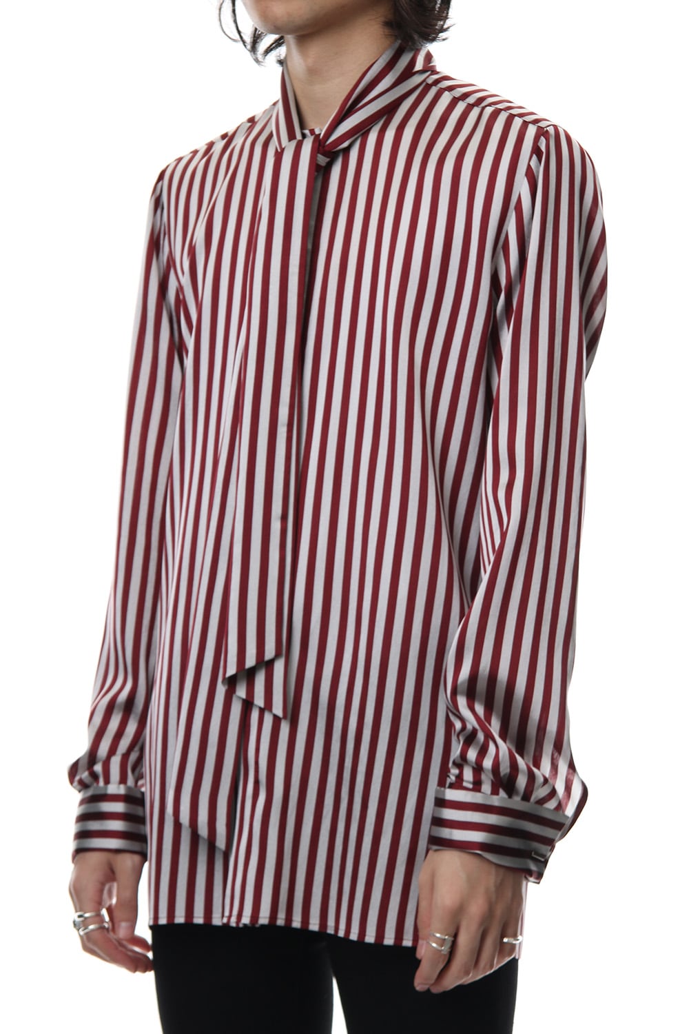 Candy Stripe Tie Collar Shirt