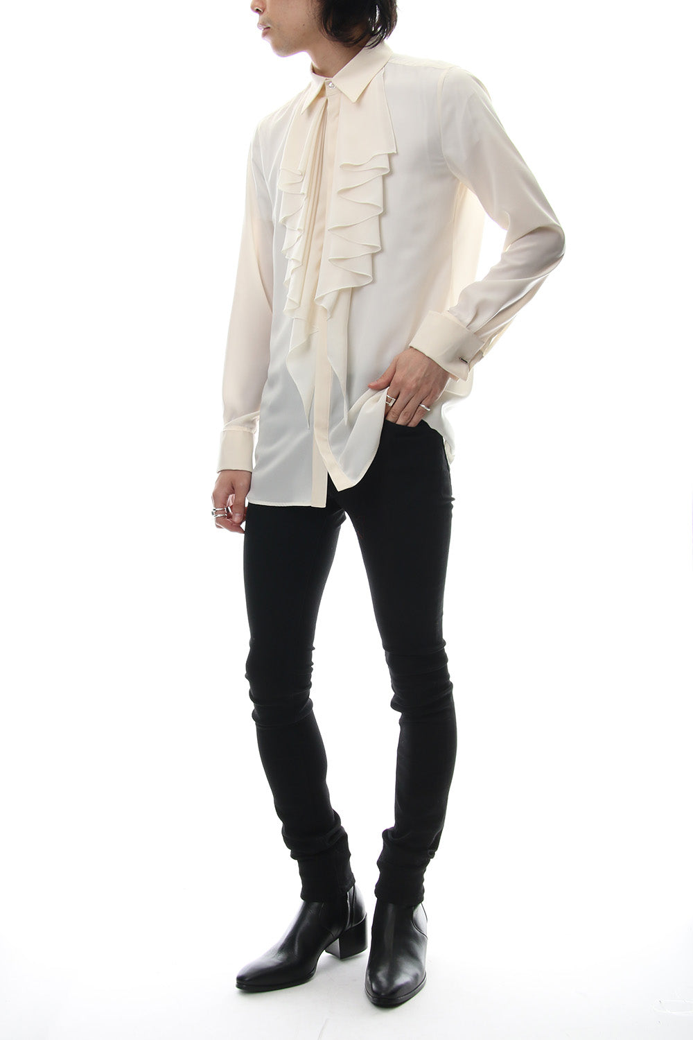 Lambert Crepe De Chine Frill Shirt