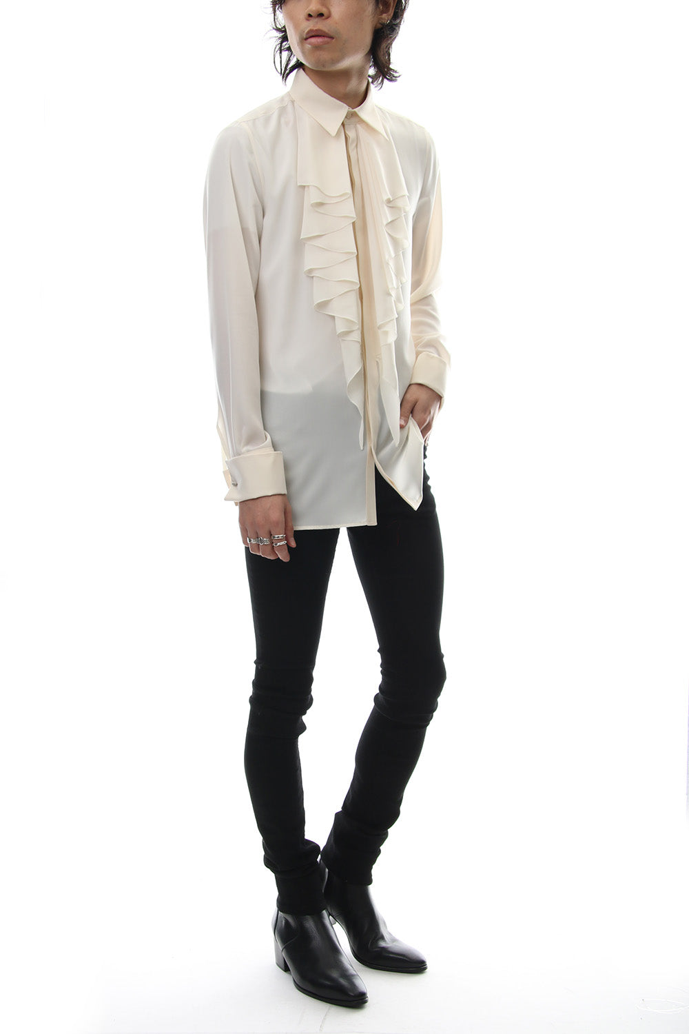 Lambert Crepe De Chine Frill Shirt